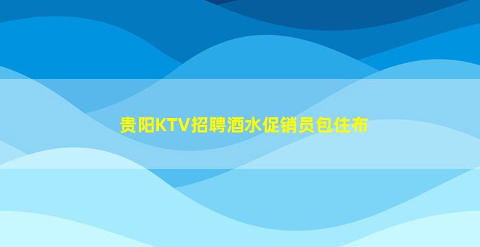 贵阳KTV招聘酒水促销员包住布